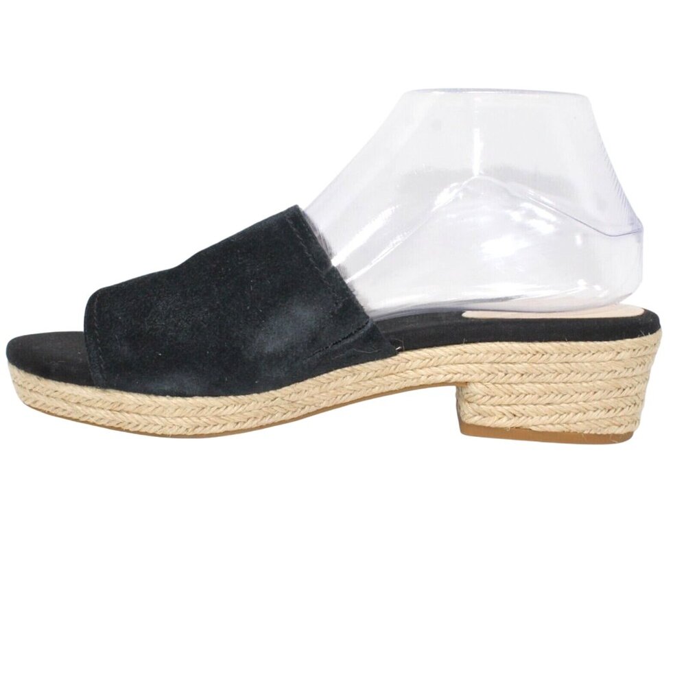 Cole Haan Sandals Womens 9.5 Giselle Espadrille Slide Black Suede Mule W10016 - Picture 8 of 12